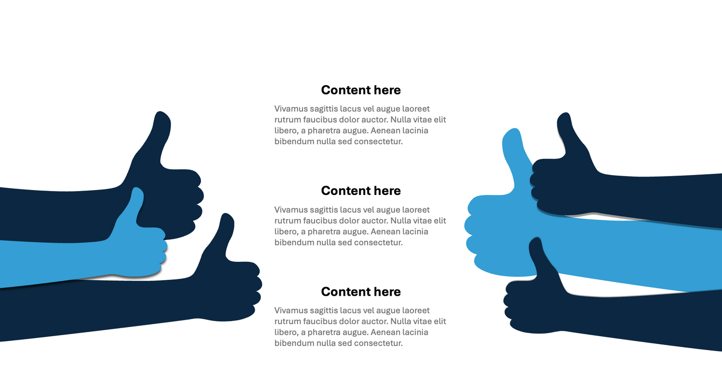 Thumbs-up visual to present positive feedback Slide