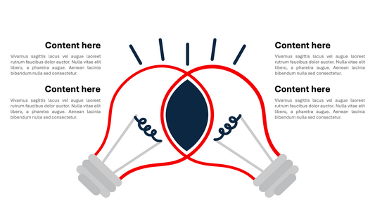 Interlocking Light Bulbs for Collaborative Ideas Slide