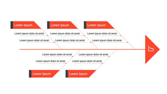 Red Fishbone Diagram Presentation Deck